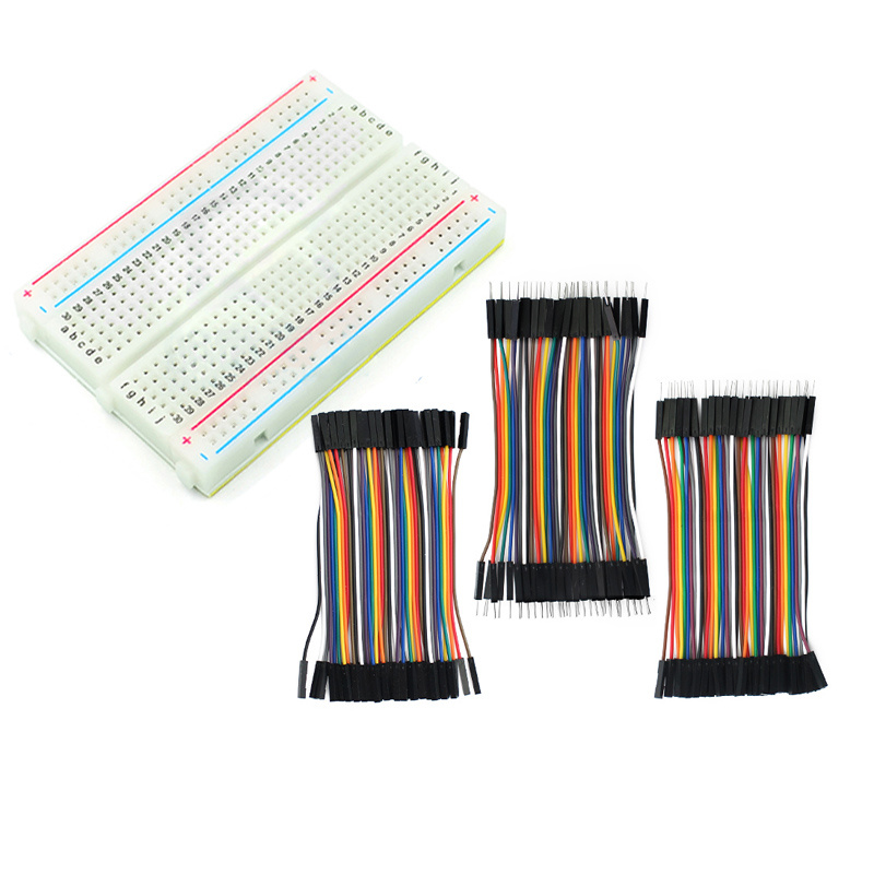 Breadboard 400 Point - 400-Point Breadboard Kit dengan kabel Dupont