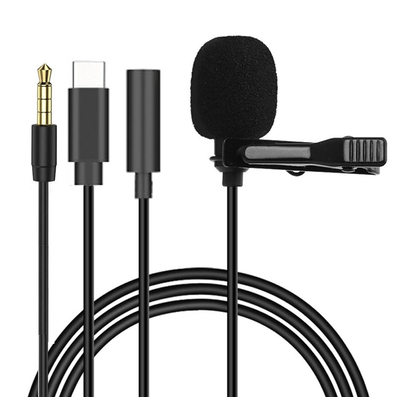 Usb C Cable - Mikrofon Lavalier Mini Portabel 1.5m, Mikrofon